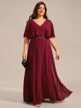 Plus Size Chiffon Batwing Sleeves A-Line Formal Dress